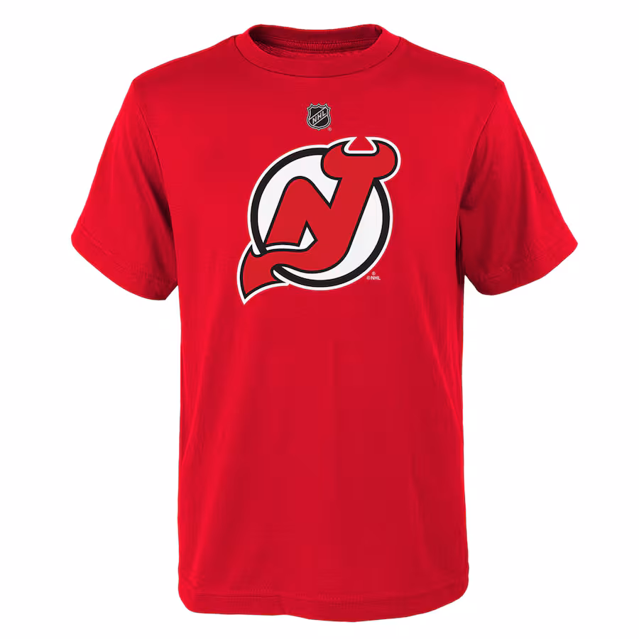Youth New Jersey Devils Red Primary Logo T-Shirt - ujerseystore