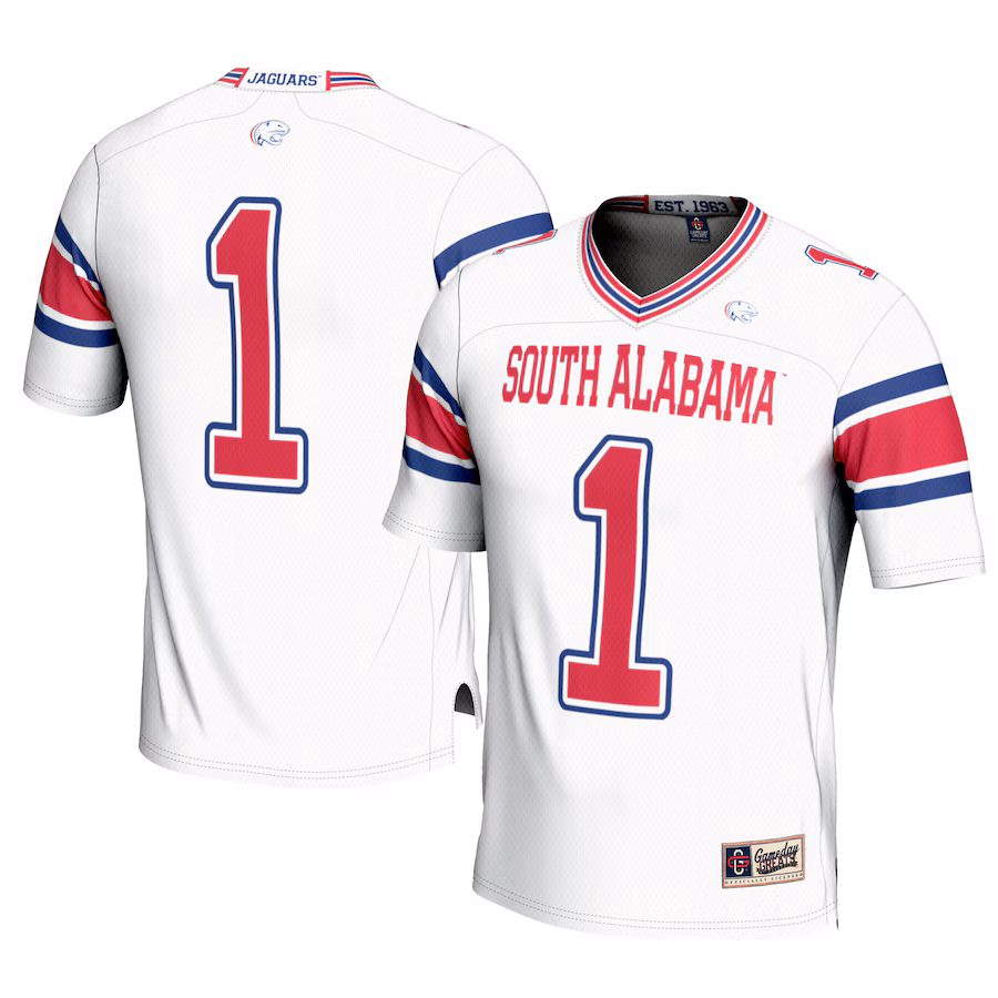 Youth GameDay Greats #1 White South Alabama Jaguars Football Jersey - ujerseystore