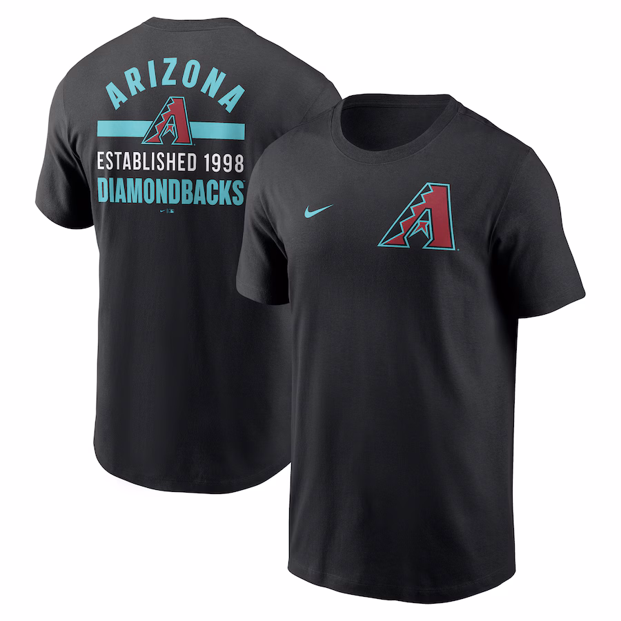 Men's Arizona Diamondbacks Nike Black 2-Hit T-Shirt - ujerseystore