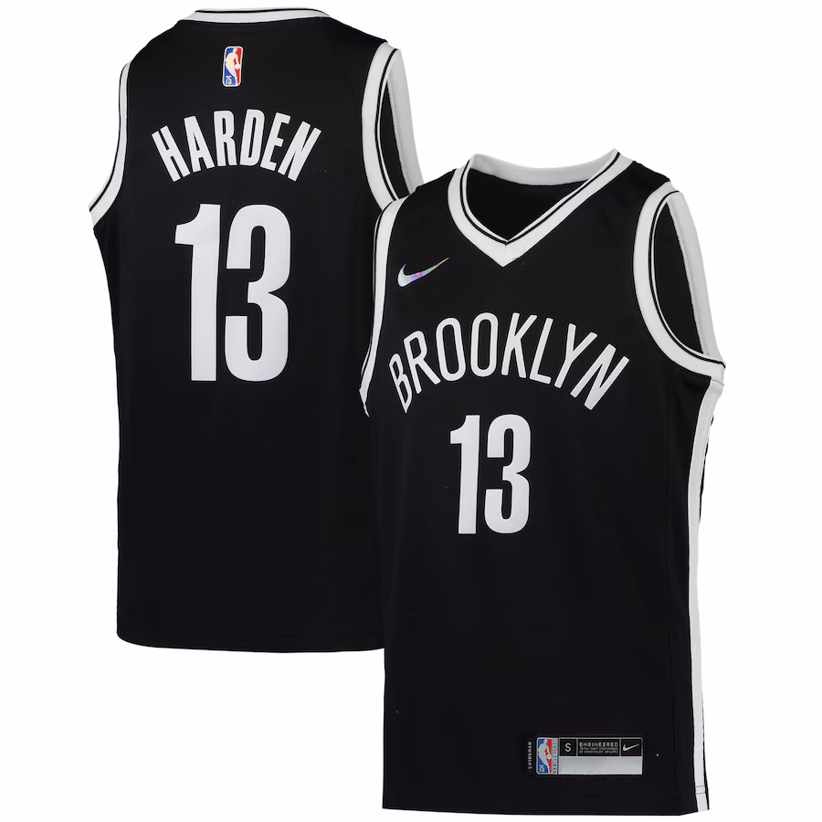 Youth Brooklyn Nets James Harden Nike Black 2021/22 Diamond Swingman Jersey - Icon Edition - ujerseystore