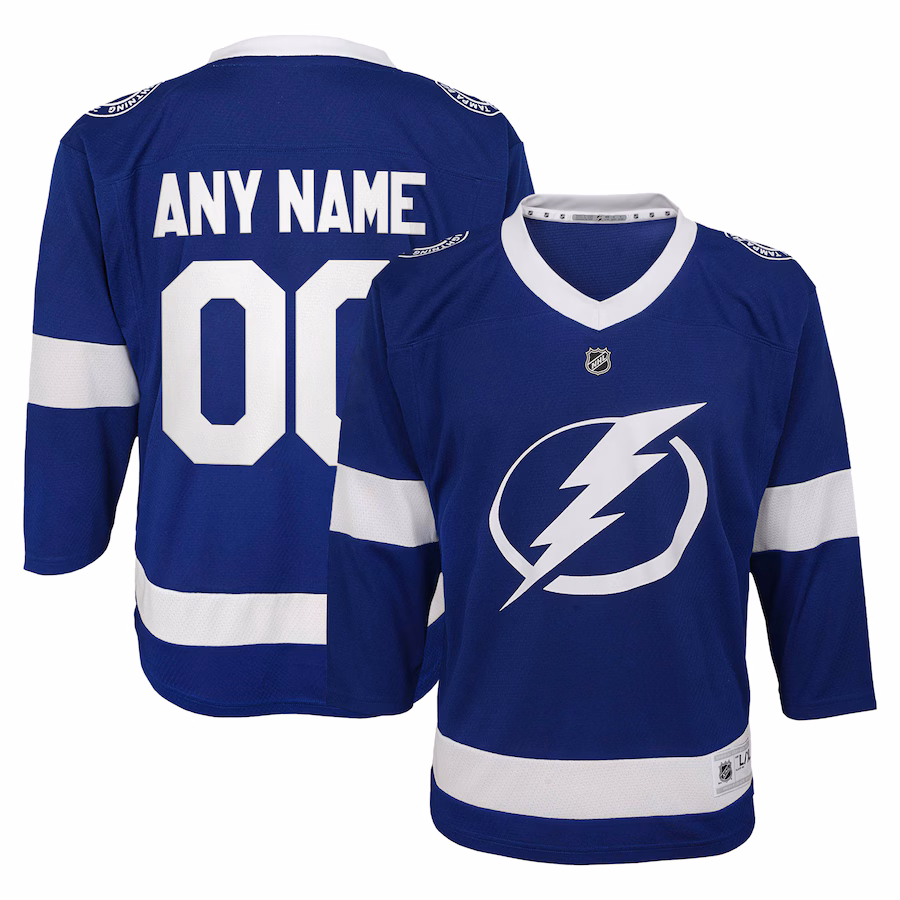 Youth Tampa Bay Lightning Blue Replica Custom Jersey - ujerseystore