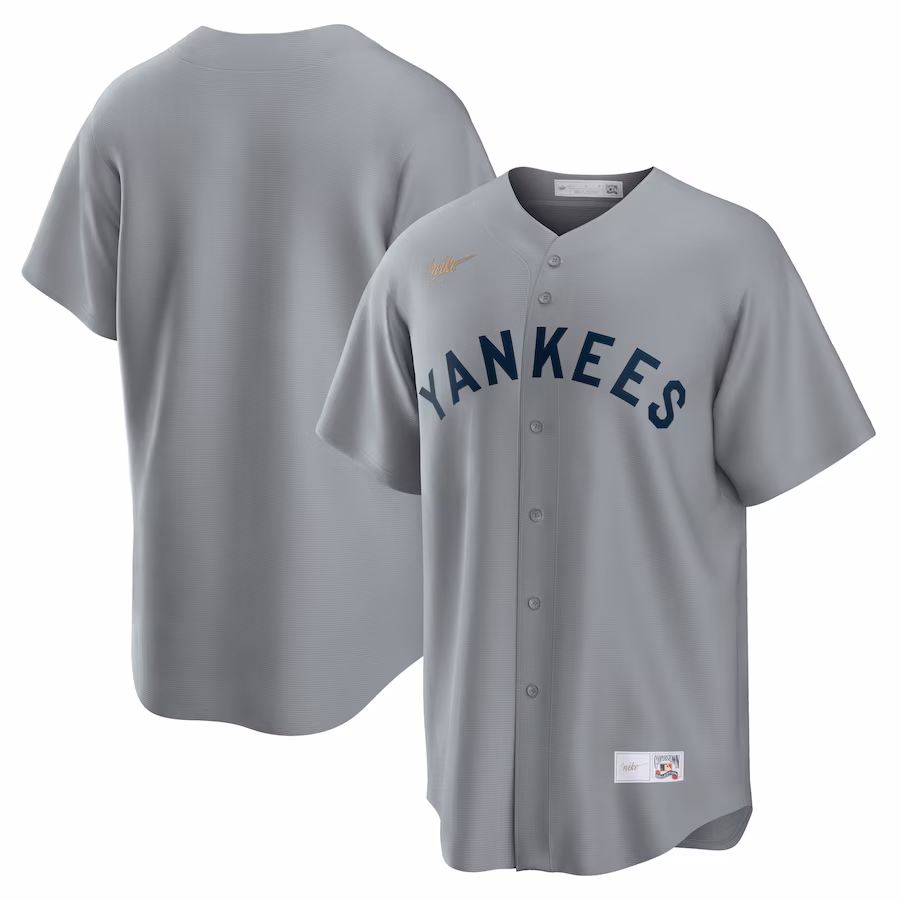 Men's New York Yankees Nike Gray Road Cooperstown Collection Team Jersey - ujerseystore