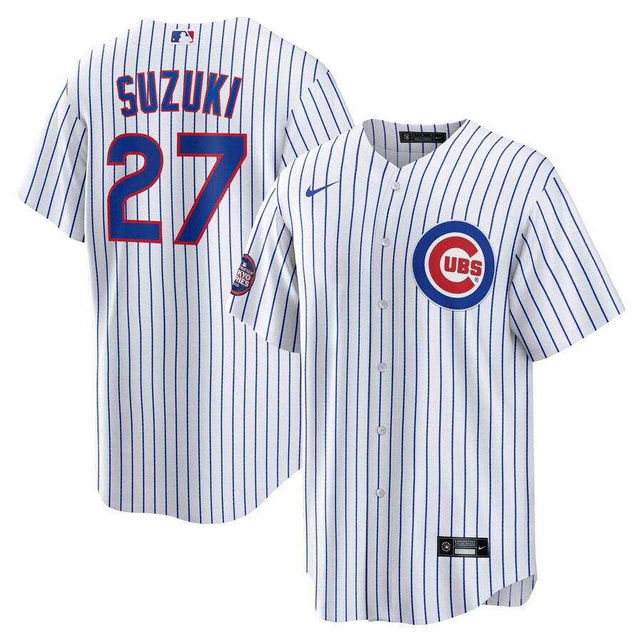 Men's Chicago Cubs Seiya Suzuki Nike White 2025 MLB World Tour: Tokyo Series Home Replica Player Jersey - ujerseystore
