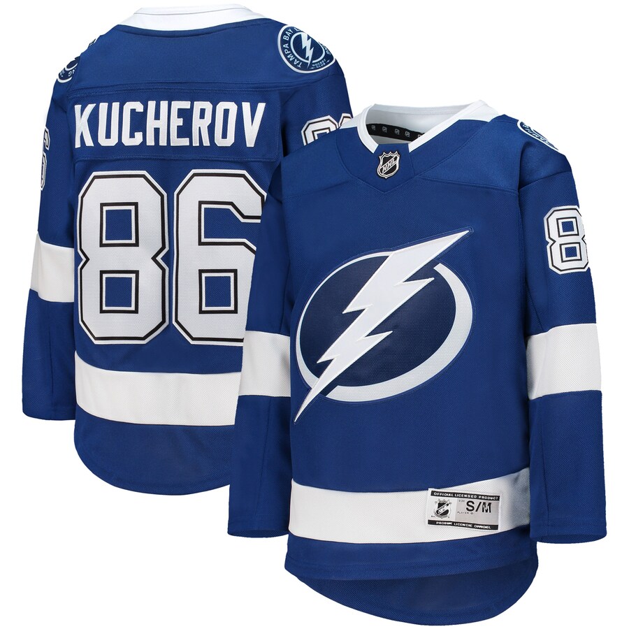 Youth Tampa Bay Lightning Nikita Kucherov Blue Home Premier Player Jersey - ujerseystore