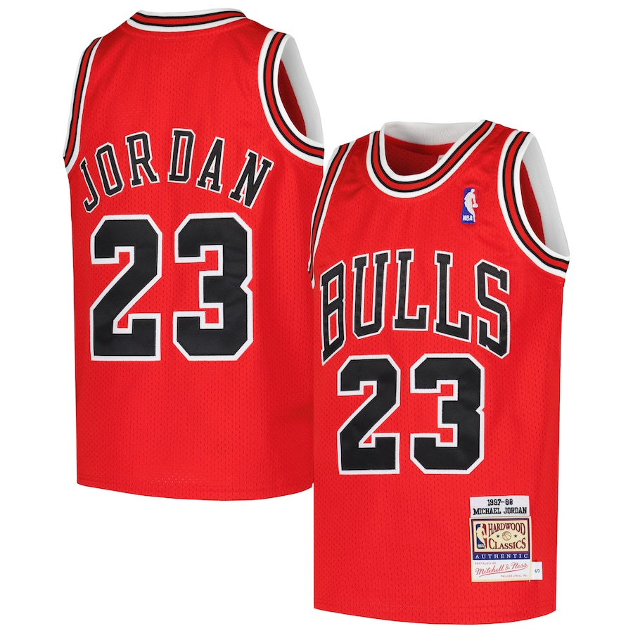 Youth Chicago Bulls Michael Jordan Mitchell & Ness Red Hardwood Classics 1997/98 Authentic Jersey - ujerseystore
