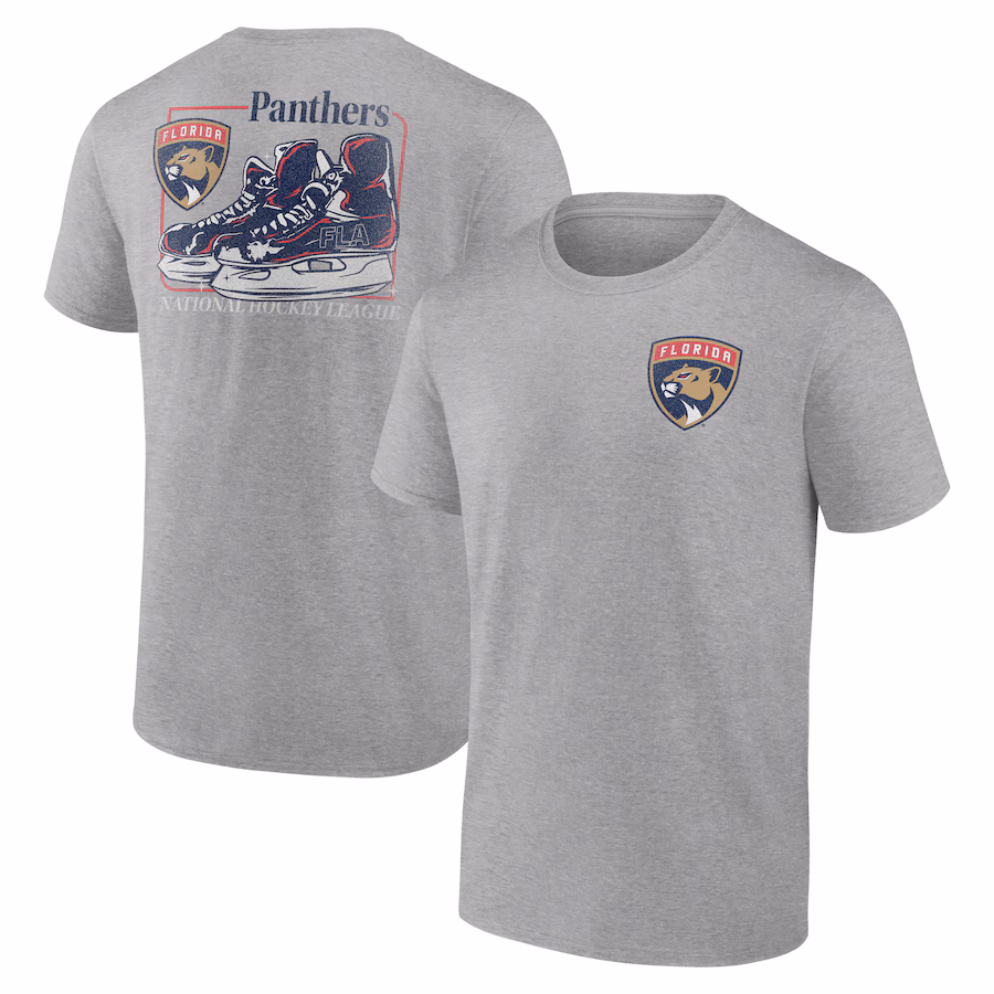 Men's Florida Panthers Heather Gray Glory Skates T-Shirt - ujerseystore