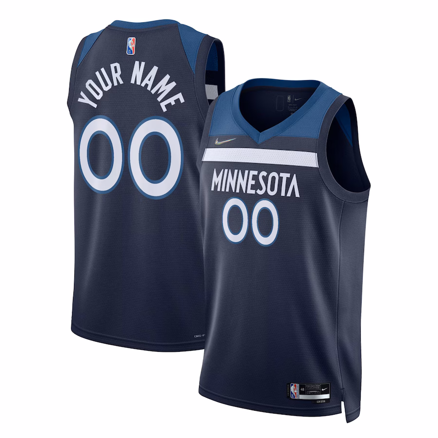 Men's Minnesota Timberwolves Nike Navy 2021/22 Diamond Swingman Custom Jersey - Icon Edition - ujerseystore