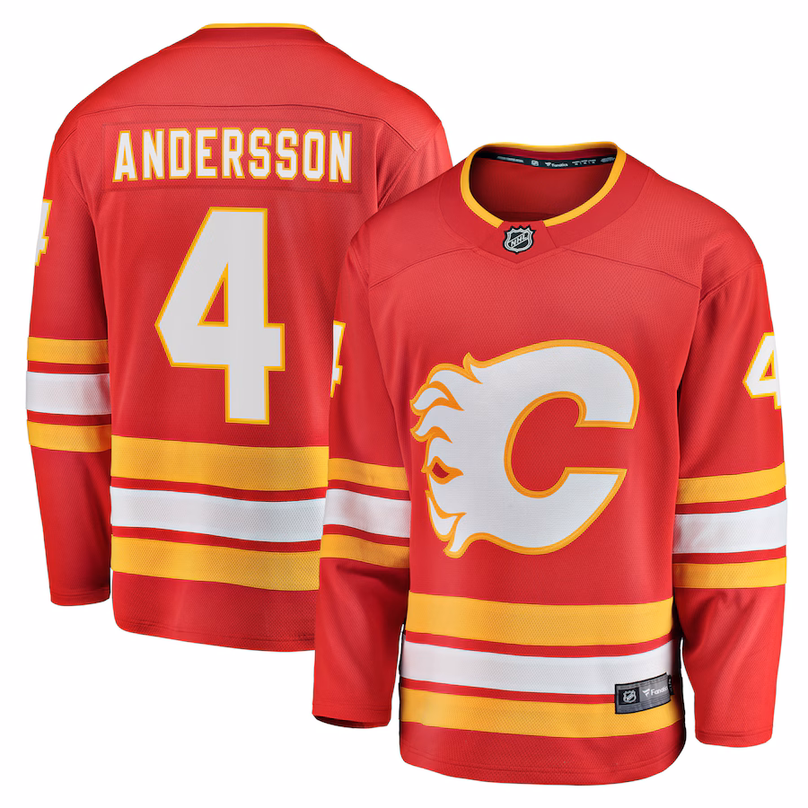 Men's Calgary Flames Rasmus Andersson Fanatics Red Home Team Breakaway Player Jersey - ujerseystore
