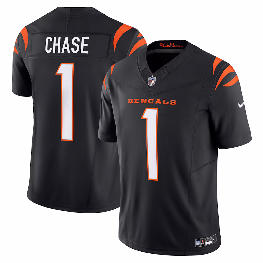 Men's Cincinnati Bengals Ja'Marr Chase Nike Black Vapor F.U.S.E. Limited Jersey - ujerseystore