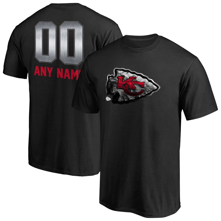Men's Kansas City Chiefs Black Personalized Midnight Mascot T-Shirt - ujerseystore