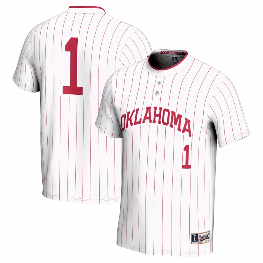 #1 Oklahoma Sooners GameDay Greats Youth Lightweight Softball Jersey - White - ujerseystore