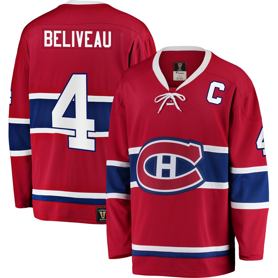 Men's Montreal Canadiens Jean Beliveau Fanatics Branded Red Premier Breakaway Retired Player Jersey - ujerseystore