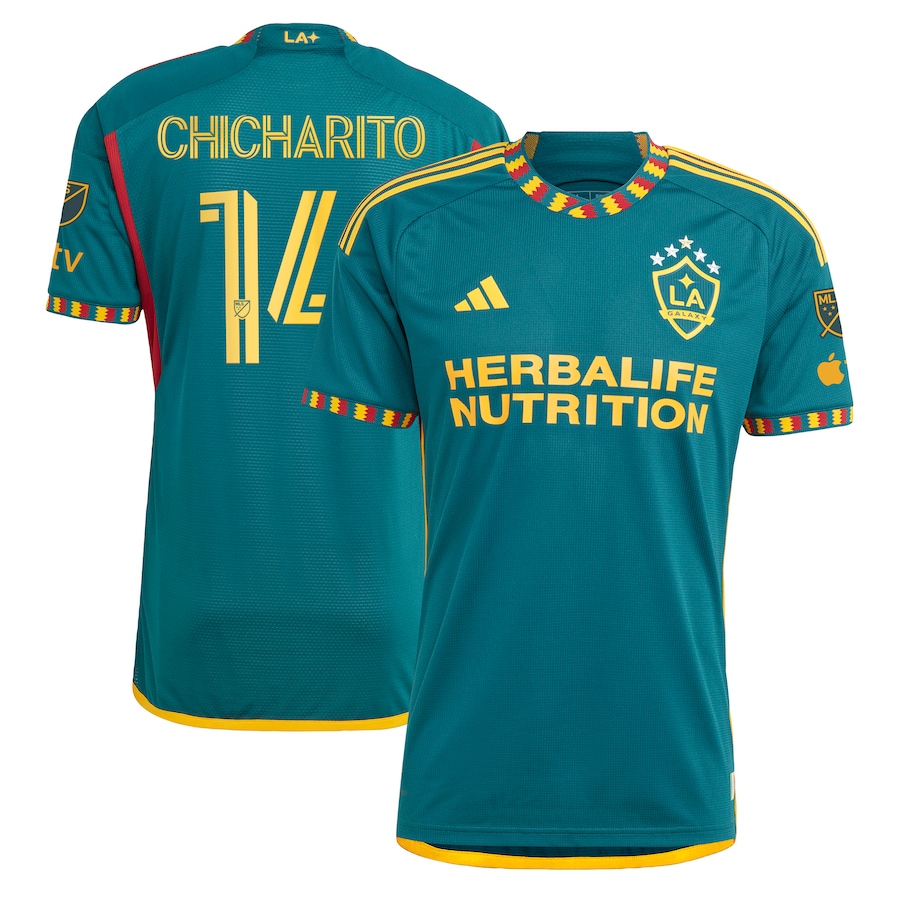Men's LA Galaxy Chicharito adidas Green 2023 LA Kit Authentic Player Jersey - ujerseystore