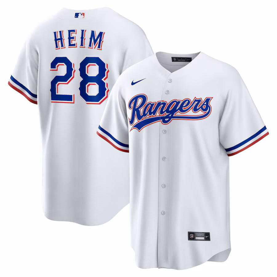 Men's Texas Rangers Jonah Heim Nike White Home Replica Jersey - ujerseystore