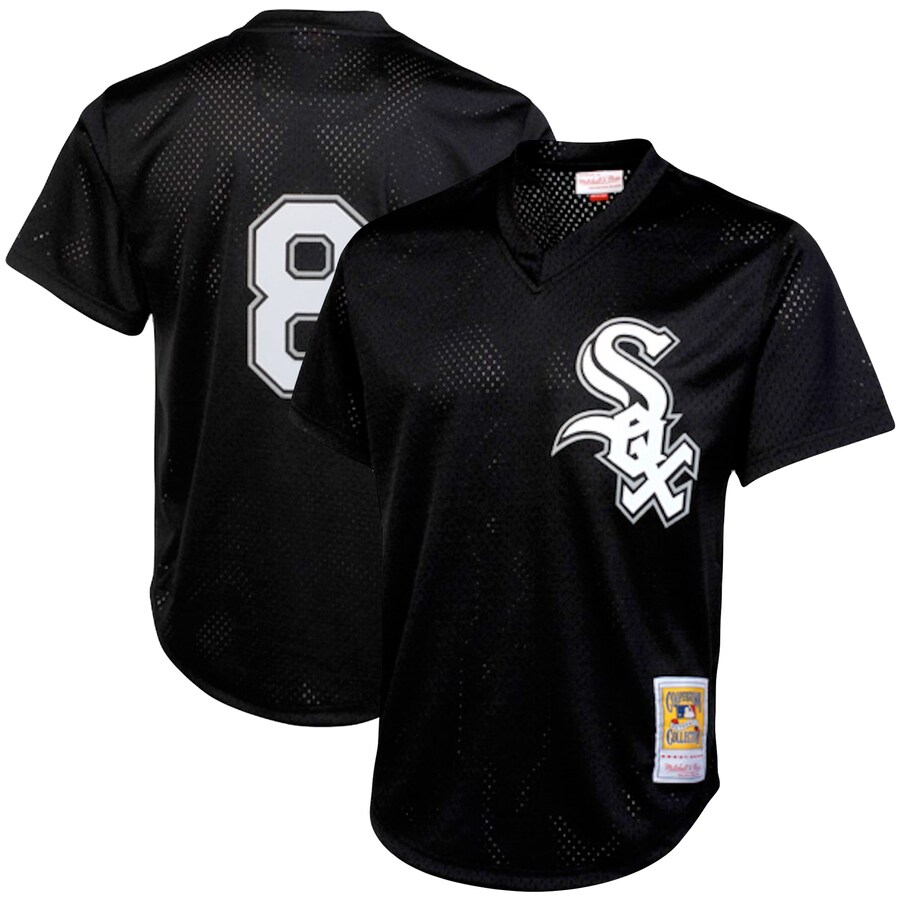 Men's Chicago White Sox Bo Jackson Mitchell & Ness Black Cooperstown Collection Big & Tall Mesh Batting Practice Jersey - ujerseystore