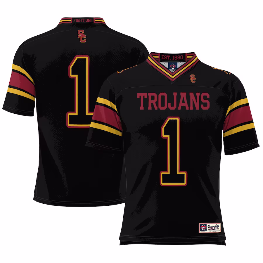 #1 USC Trojans GameDay Greats Youth Football Jersey - Black - ujerseystore