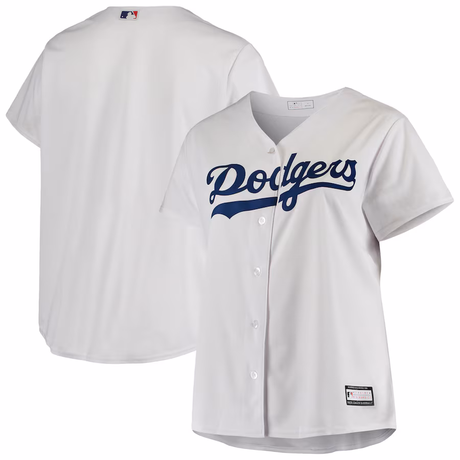 Women's Los Angeles Dodgers White Plus Size Sanitized Replica Team Jersey - ujerseystore