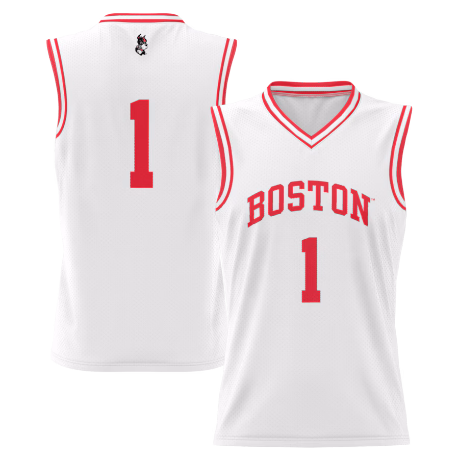 Men's GameDay Greats #1 White Boston University Lightweight Basketball Jersey - ujerseystore