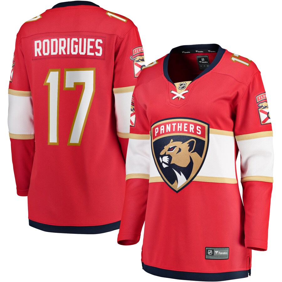 Women's Florida Panthers Evan Rodrigues Fanatics Branded Red Home Breakaway Player Jersey - ujerseystore