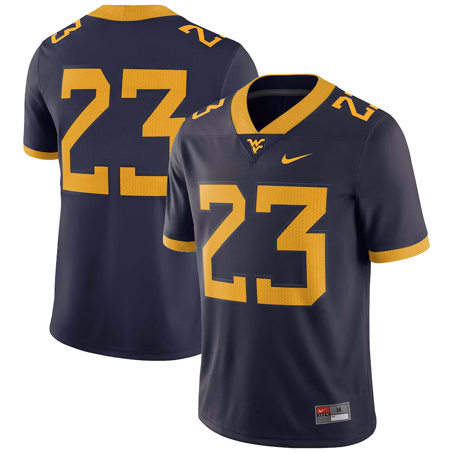 Men's Nike #23 Navy West Virginia Mountaineers Game Jersey - ujerseystore