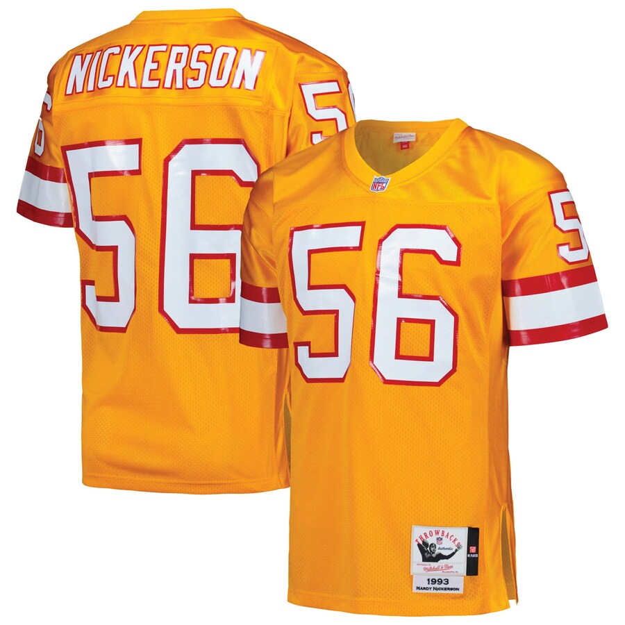 Men's Tampa Bay Buccaneers 1993 Hardy Nickerson Mitchell & Ness Orange Authentic Throwback Retired Player Jersey - ujerseystore