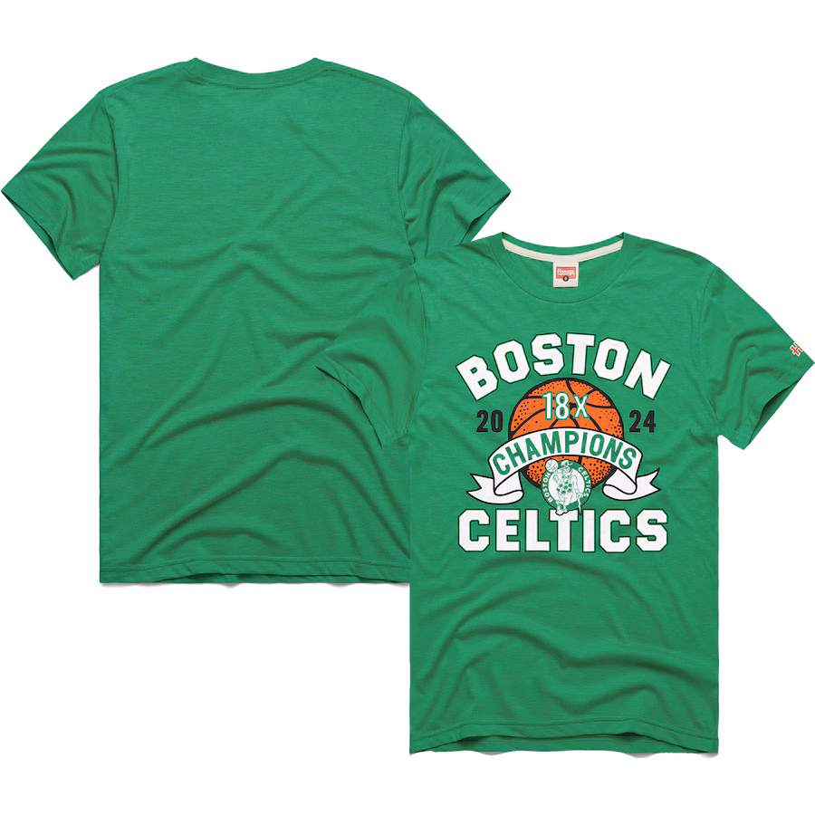 Unisex Boston Celtics Homage Heather Kelly Green 18-Time NBA Finals Champions Tri-Blend T-Shirt - ujerseystore