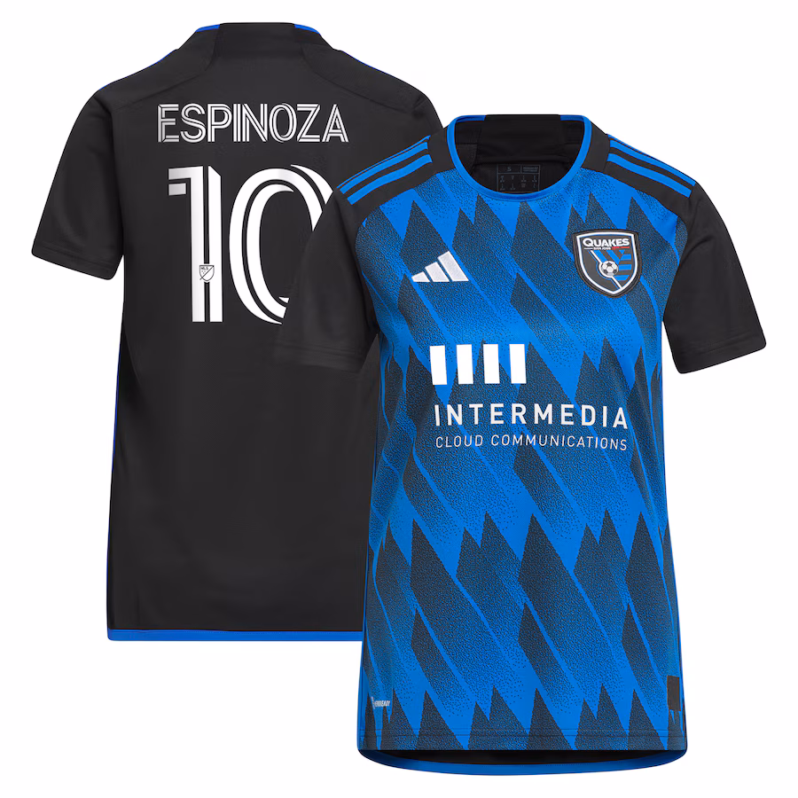 Women's San Jose Earthquakes Cristian Espinoza adidas Blue 2023 Active Fault Jersey Replica Jersey - ujerseystore