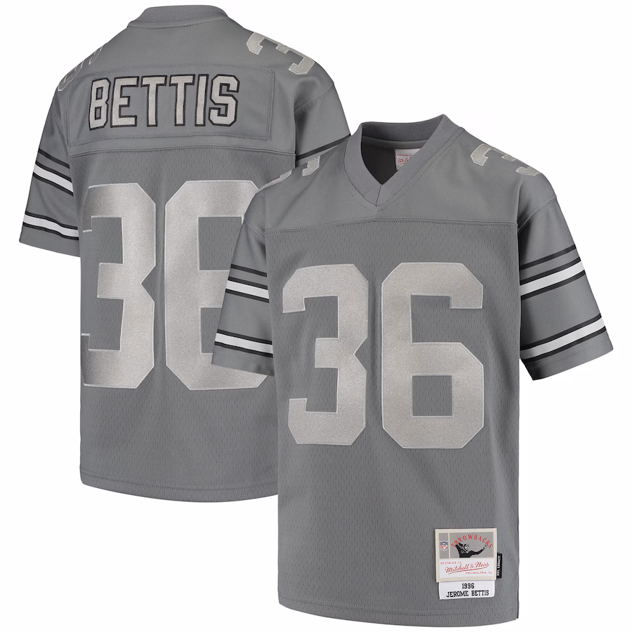 Youth Pittsburgh Steelers Jerome Bettis Mitchell & Ness Charcoal 1996 Retired Player Metal Replica Jersey - ujerseystore