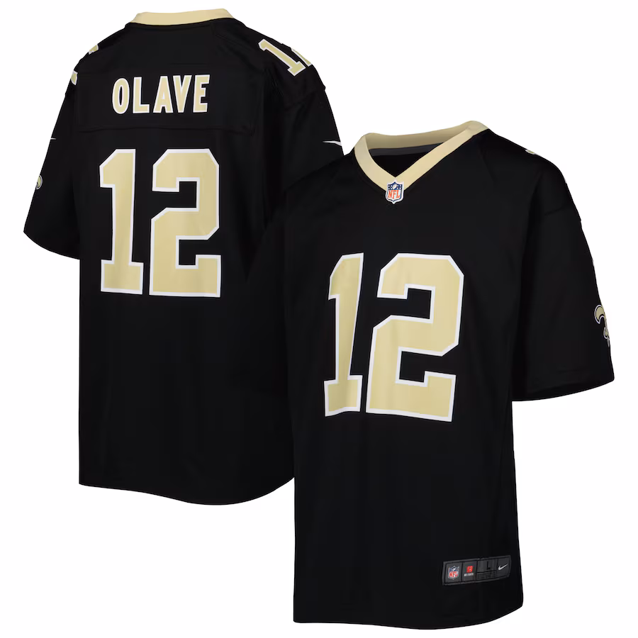 Youth New Orleans Saints Chris Olave Nike Black Game Jersey - ujerseystore