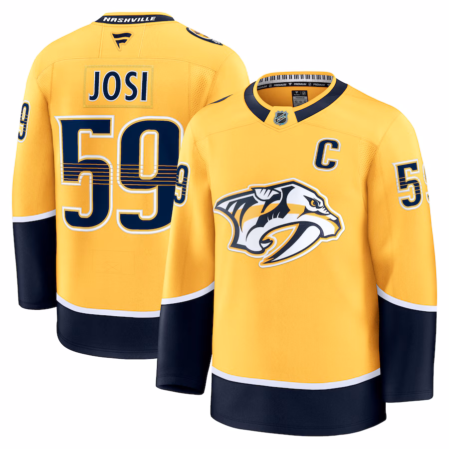 Men's Nashville Predators Roman Josi Fanatics Yellow Home Premium Jersey - ujerseystore