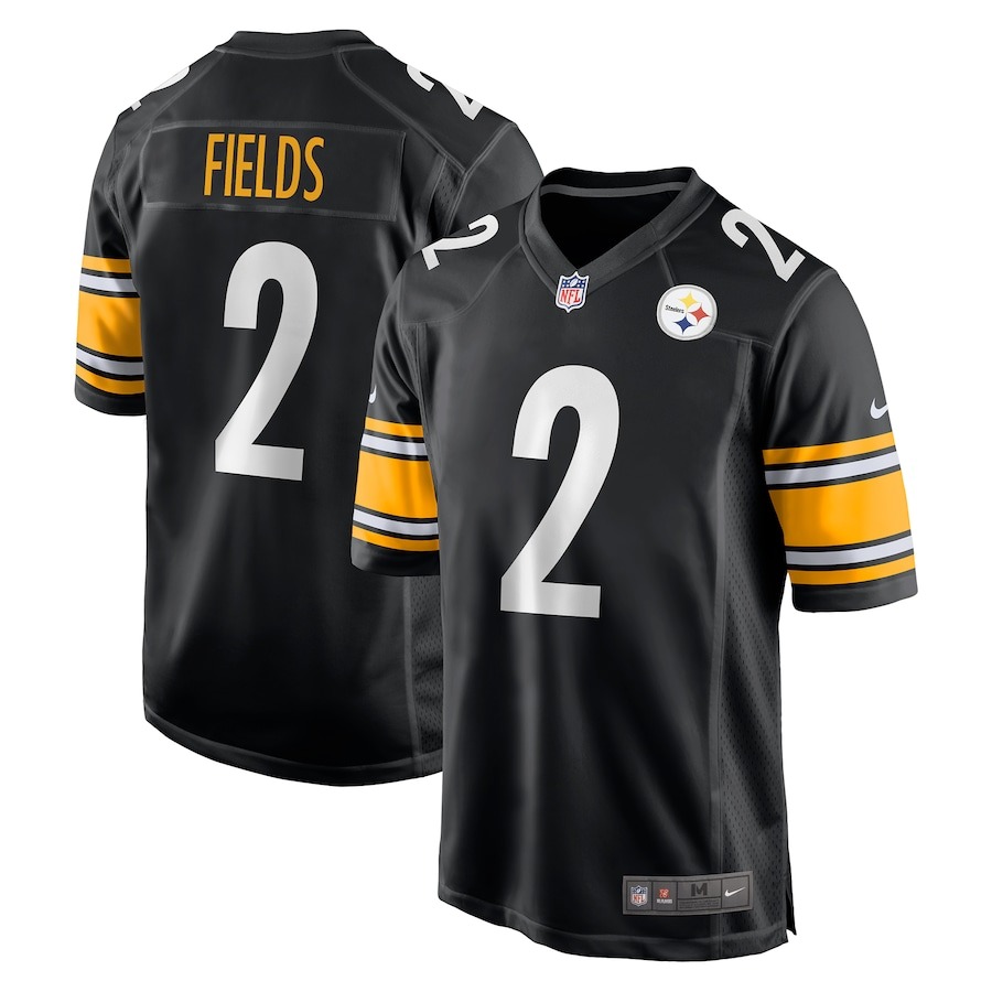 Men's Pittsburgh Steelers Justin Fields Nike Black Game Player Jersey - ujerseystore