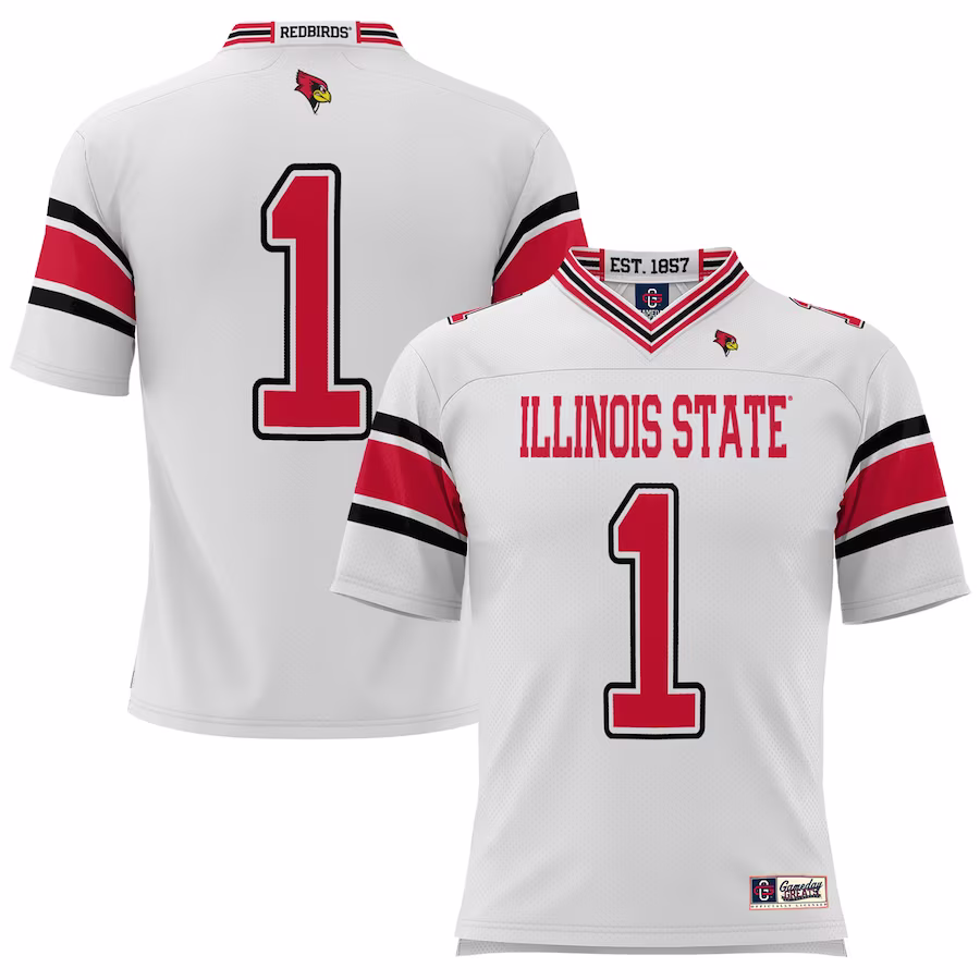 #1 Illinois State Redbirds GameDay Greats Youth Endzone Football Jersey - White - ujerseystore