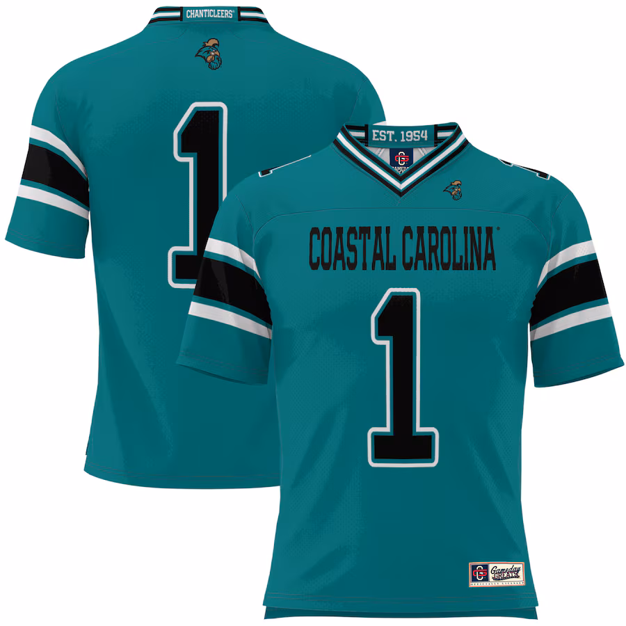 Youth GameDay Greats #1 Teal Coastal Carolina Chanticleers Football Jersey - ujerseystore