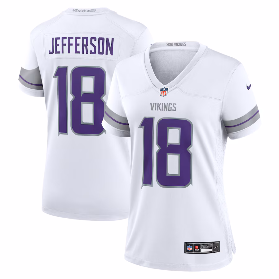 Women's Minnesota Vikings Justin Jefferson Nike White Alternate Game Player Jersey - ujerseystore