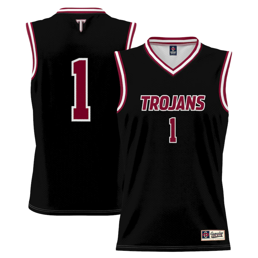 Youth GameDay Greats #1 Black Troy University Trojans Lightweight Basketball Jersey - ujerseystore