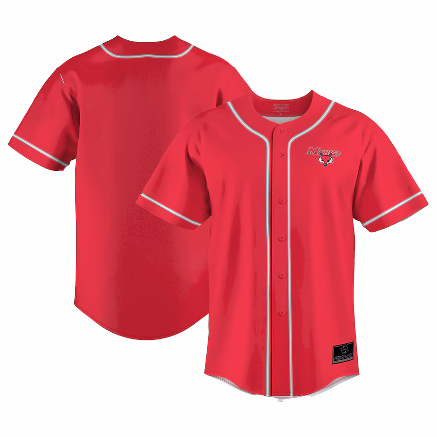 Men's ProSphere Red Marist Red Foxes  Baseball Jersey - ujerseystore