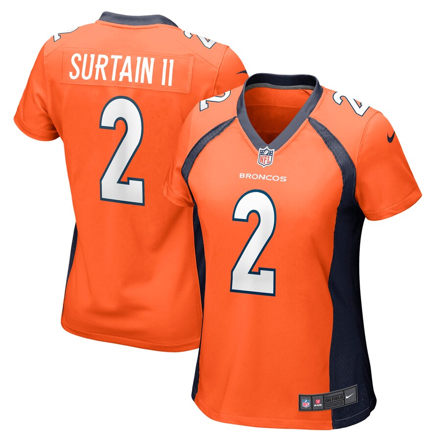 Women's Denver Broncos Patrick Surtain II Nike Orange Nike Game Jersey - ujerseystore