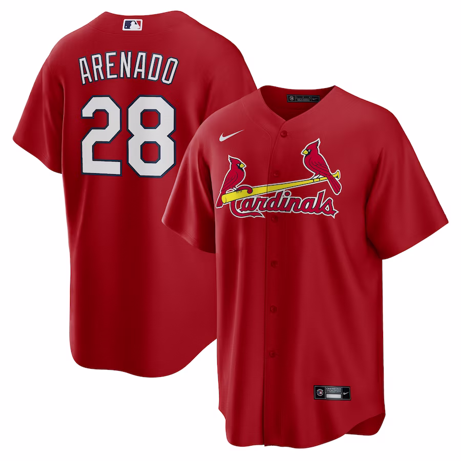 Men's St. Louis Cardinals Nolan Arenado Nike Red Alternate Official Replica Player Jersey - ujerseystore