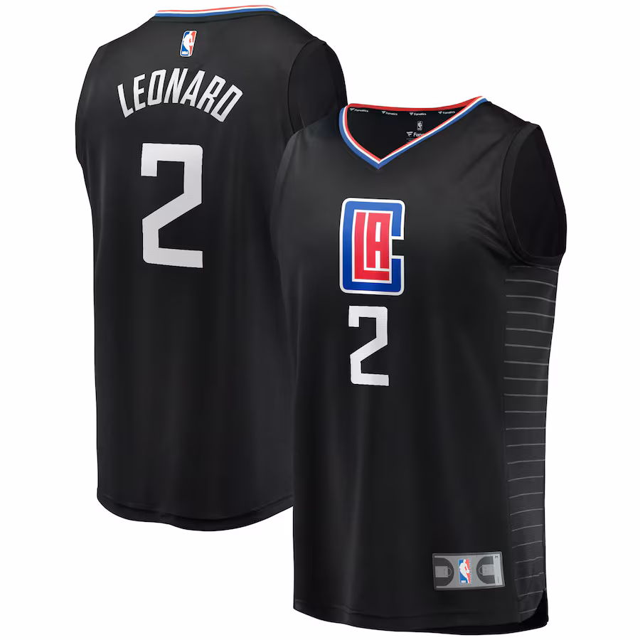 Youth LA Clippers Kawhi Leonard Fanatics Black Fast Break Player Jersey - Statement Edition - ujerseystore