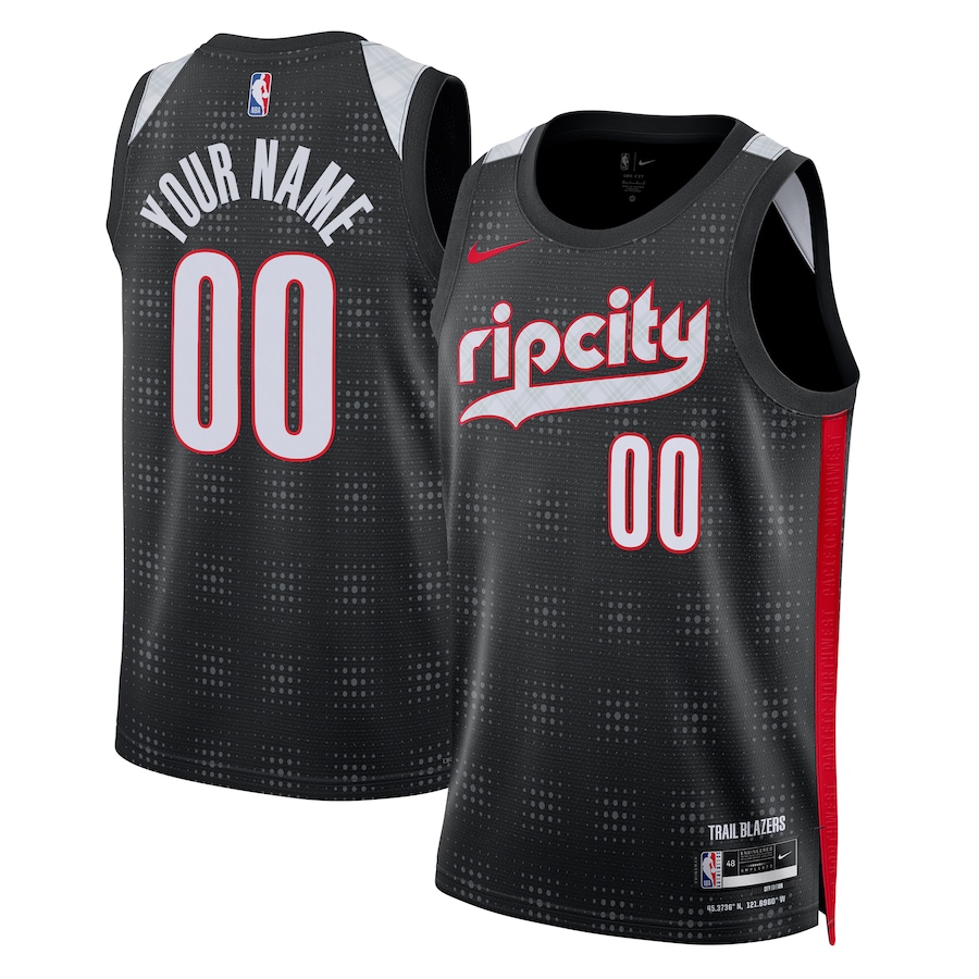 Unisex Portland Trail Blazers Nike Black 2024/25 Custom Swingman Jersey - City Edition - ujerseystore
