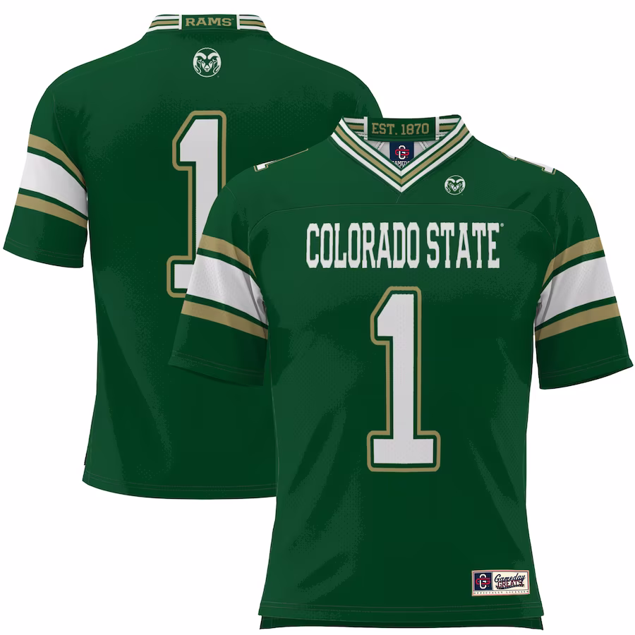 #1 Colorado State Rams GameDay Greats Youth Football Jersey - Green - ujerseystore