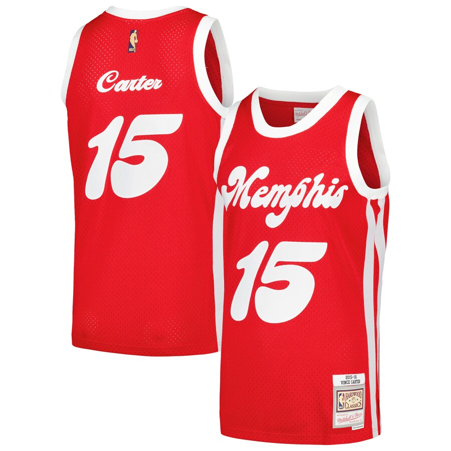 Men's Memphis Grizzlies Vince Carter Mitchell & Ness Red  2015/16 Hardwood Classics Swingman Jersey - ujerseystore