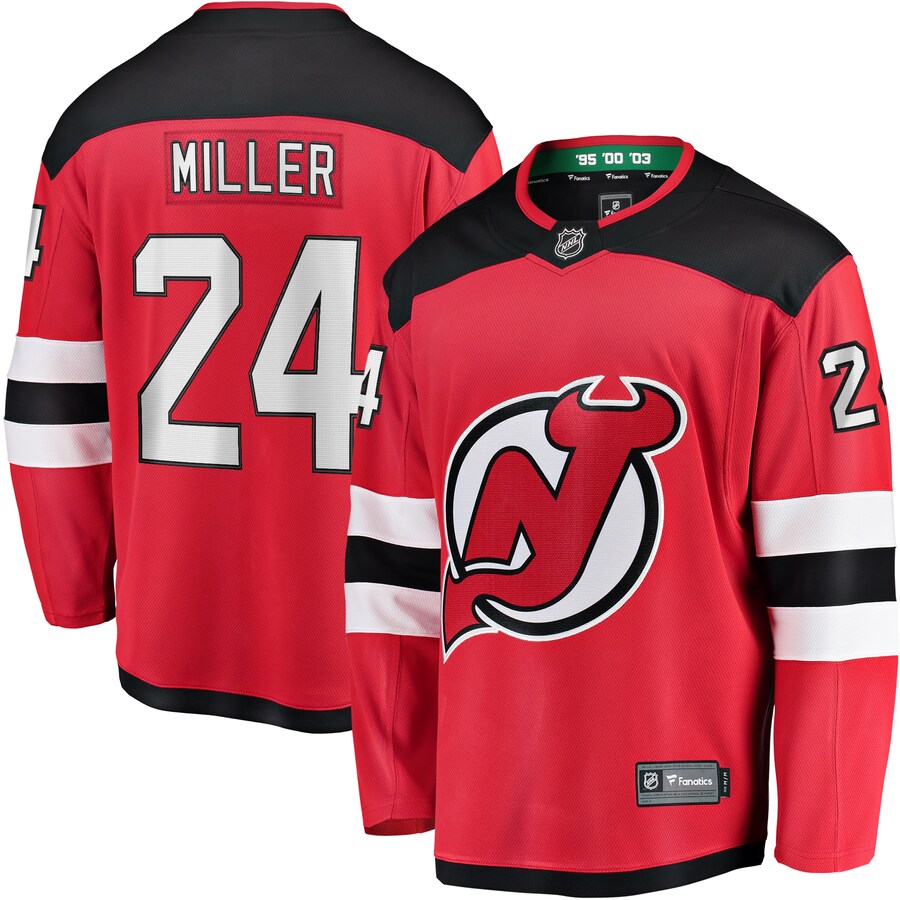 Men's New Jersey Devils Colin Miller Fanatics Branded Red Home Breakaway Jersey - ujerseystore