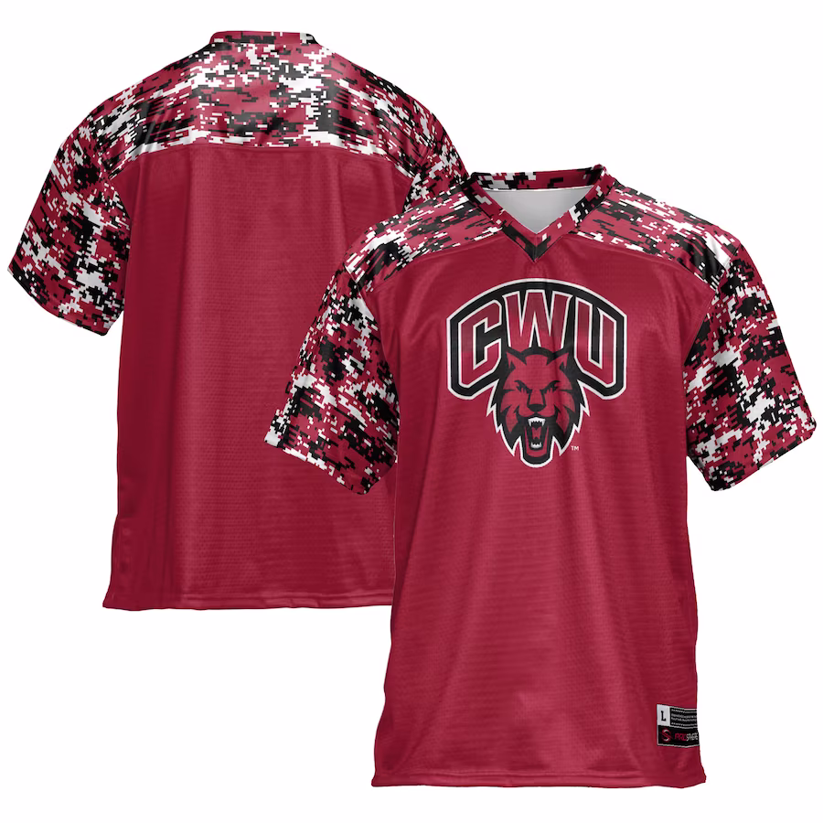Central Washington Wildcats GameDay Greats Football Jersey - Crimson - ujerseystore