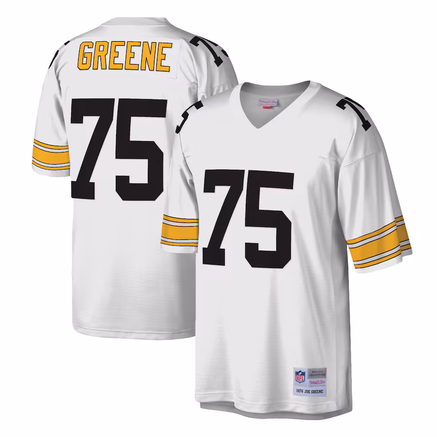 Men's Pittsburgh Steelers Joe Greene Mitchell & Ness White Legacy Replica Jersey - ujerseystore