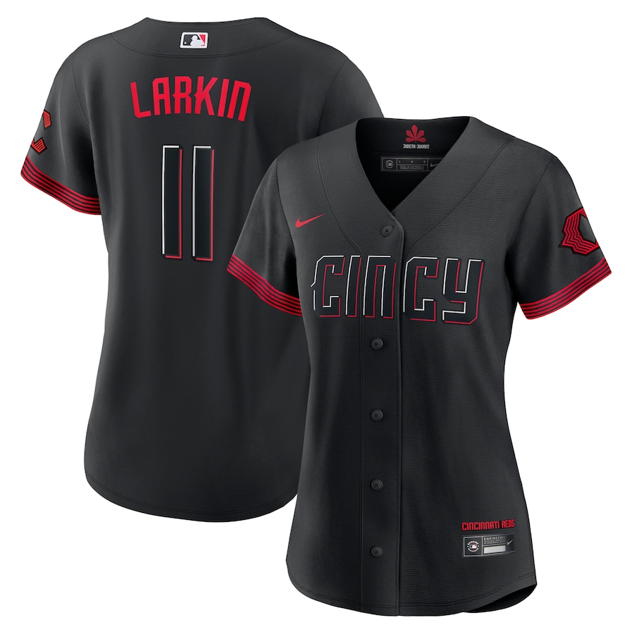 Women's Cincinnati Reds Barry Larkin Nike Black City Connect Replica Player Jersey - ujerseystore