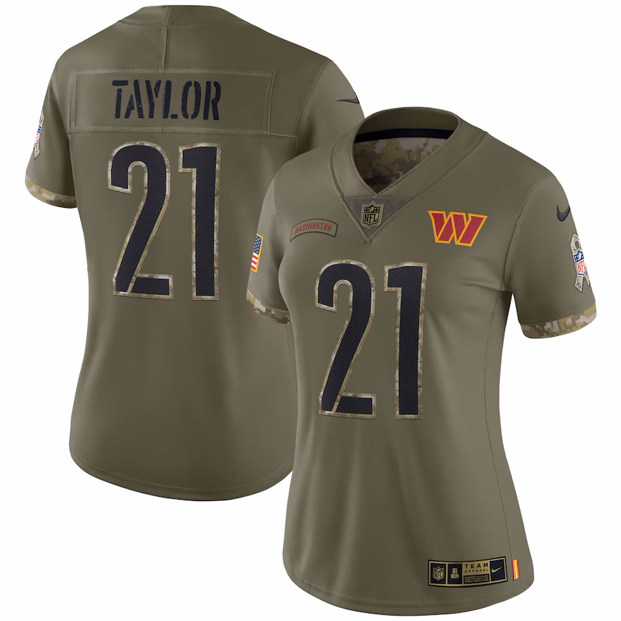 Women's Washington Commanders Sean Taylor Nike Olive 2022 Salute To Service Retired Player Limited Jersey - ujerseystore