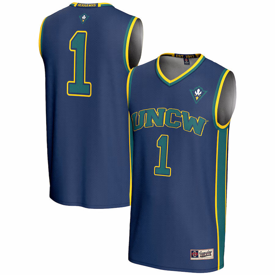Male GameDay Greats #1  Navy UNC Wilmington Seahawks  Lightweight Basketball Jersey - ujerseystore