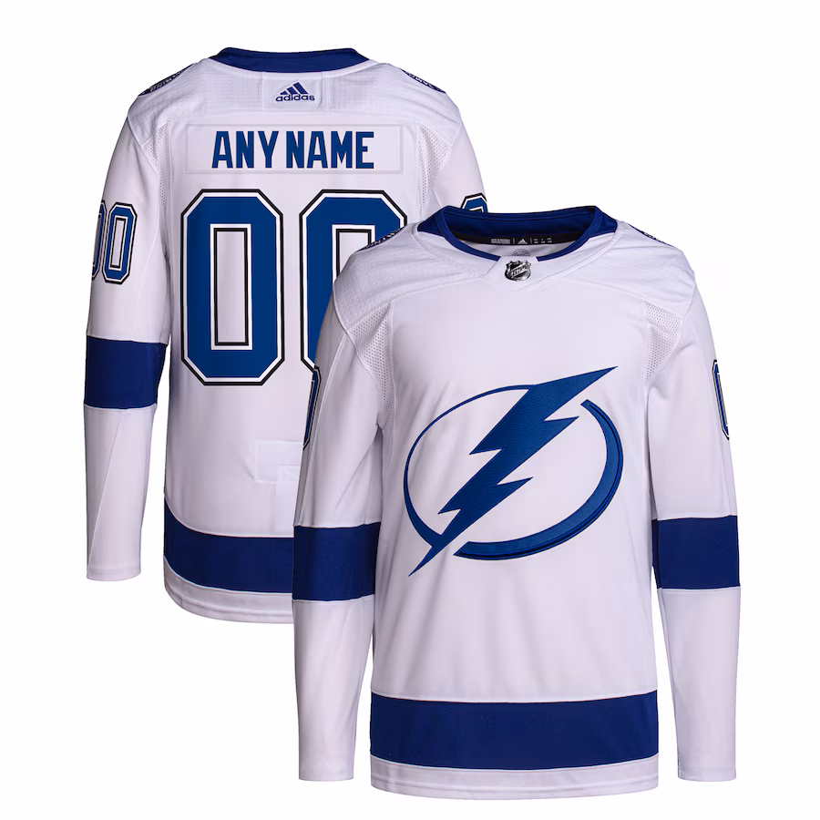 Men's Tampa Bay Lightning adidas White Away Primegreen Authentic Custom Jersey - ujerseystore