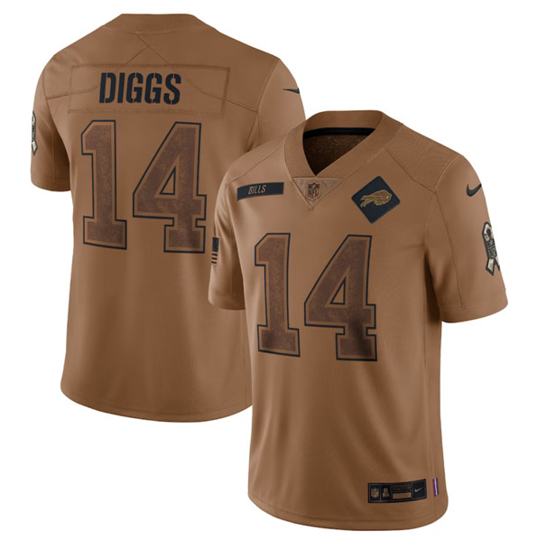 Men's Buffalo Bills #14 Stefon Diggs 2023 Brown Salute To Service Limited Football Stitched Jersey - ujerseystore